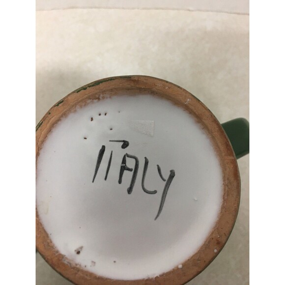 SET OF 2 VINTAGE ITALIAN POTTERY HAND PAINTED MUGS CUPS MADE IN ITALY 8oz. - Picture 7 of 7